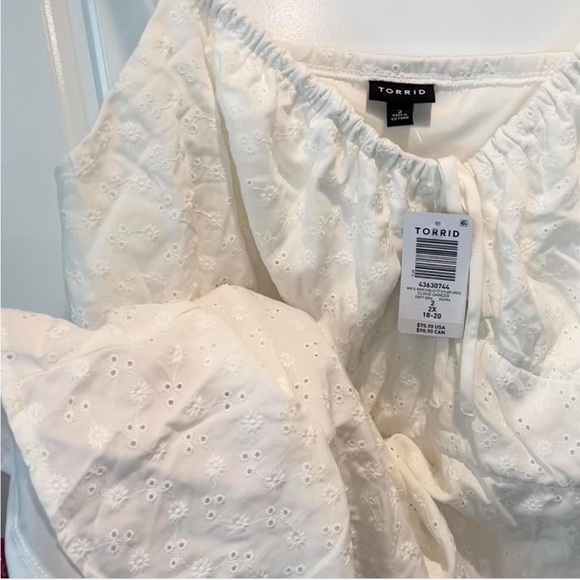 NWT Torrid Size 2 White Eyelet Mini Babydoll Dress - Picture 6 of 8